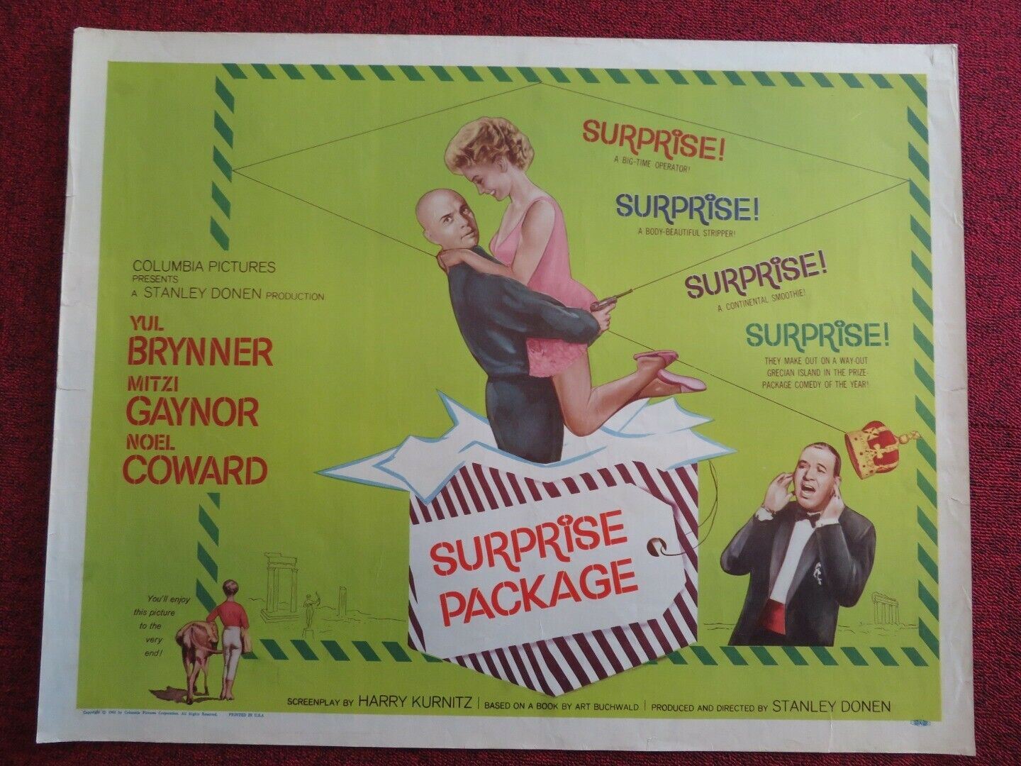 SURPIRSE PACKAGE US HALF SHEET (22"x 28")  POSTER YUL BRYNNER MITZI GAYNOR 1960