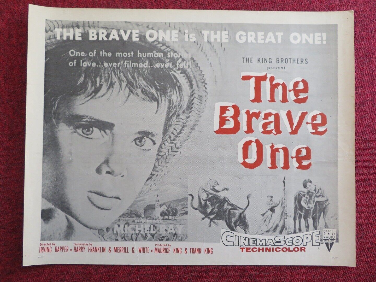 THE BRAVE ONE  US HALF SHEET (22"x 28")  POSTER IRVING RAPPER 1961