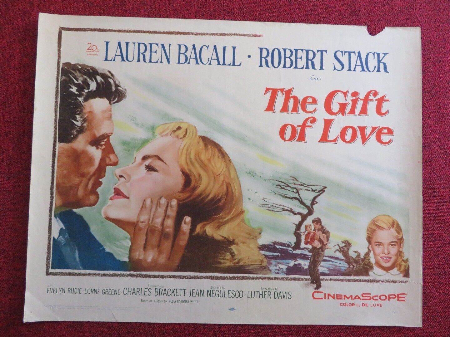 THE GIFT OF LOVE   US HALF SHEET (22"x 28")  POSTER LAUREN BACALL 1958