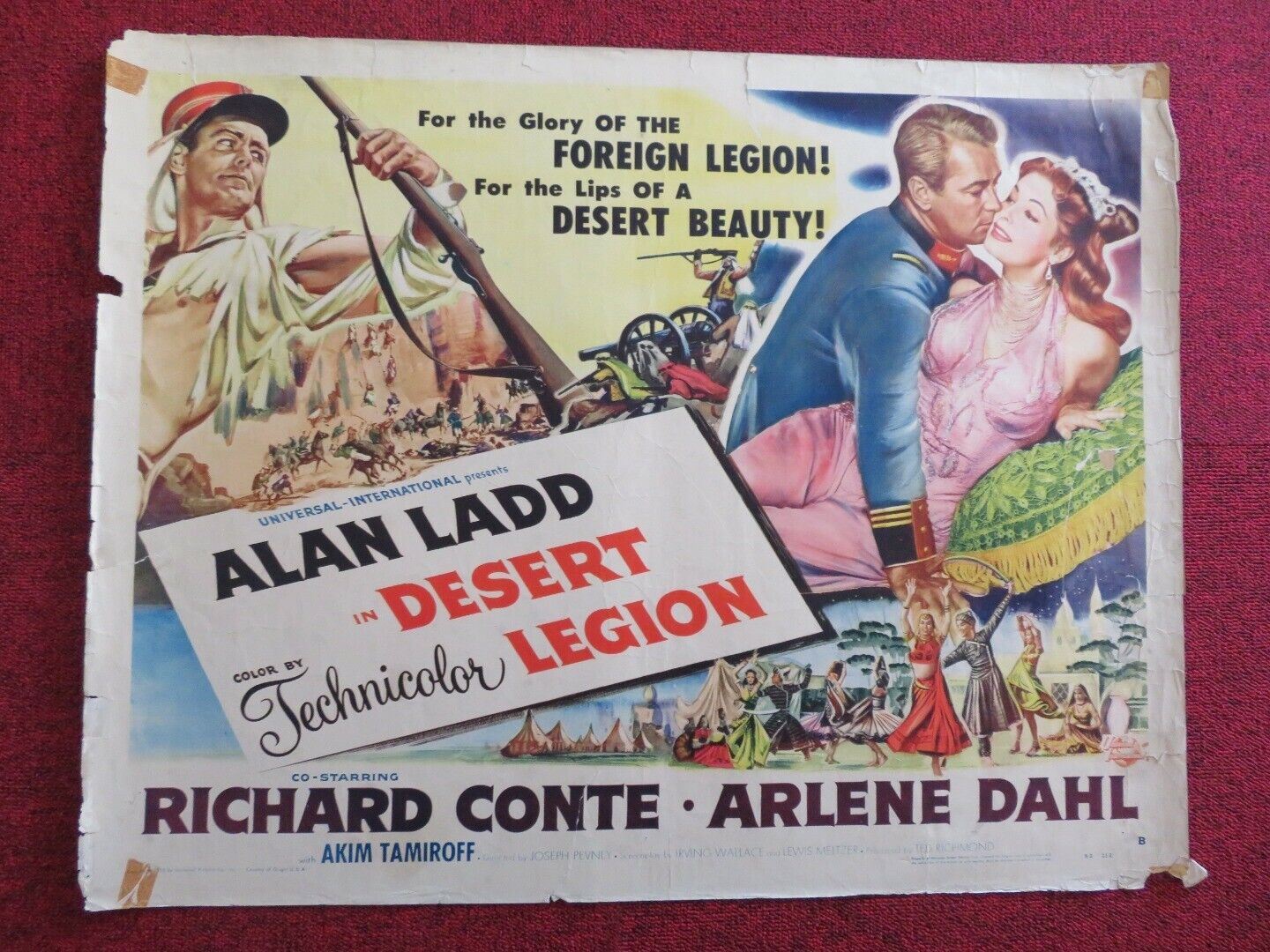 DESERT LEGION   US HALF SHEET (22"x 28")  POSTER ALAN LADD RICHARD CONTE 1953