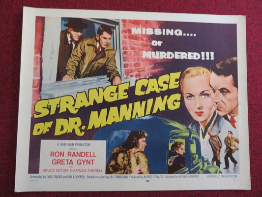 STRANGE CASE OF DR.MANNING US HALF SHEET (22"x 28")  POSTER RON RANDELL 1958