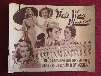 THIS WAY PLEASE US HALF SHEET (22"x 28")  POSTER CHARLES ROGERS 1941