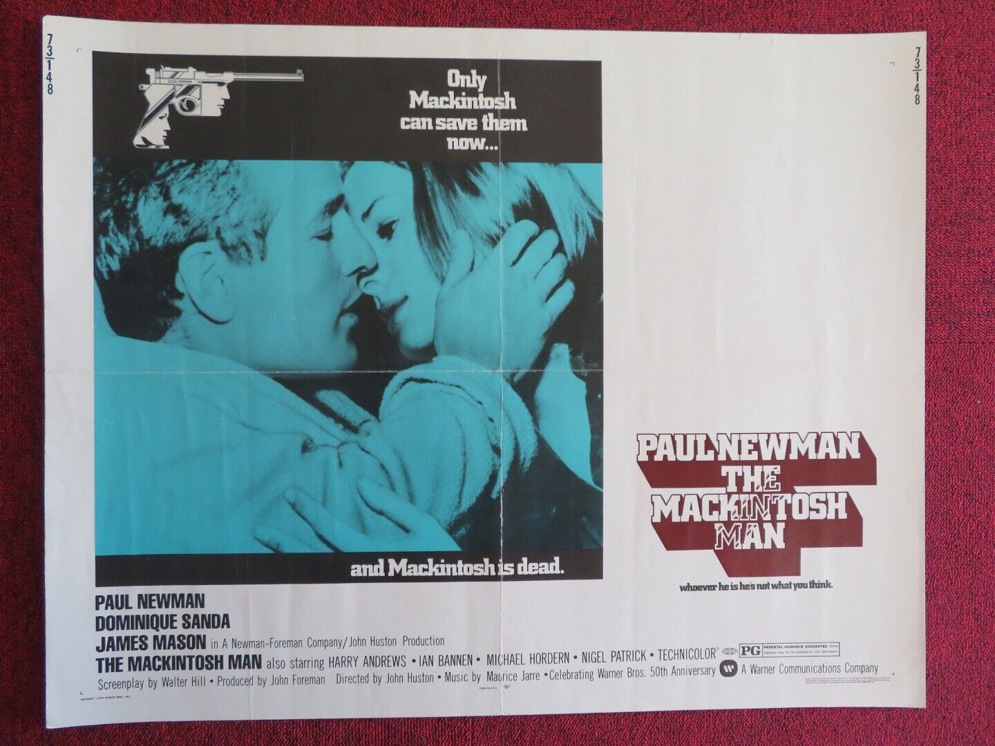 THE MACKINTOSH MAN   US HALF SHEET (22"x 28")  POSTER PAUL NEWMAN 1973