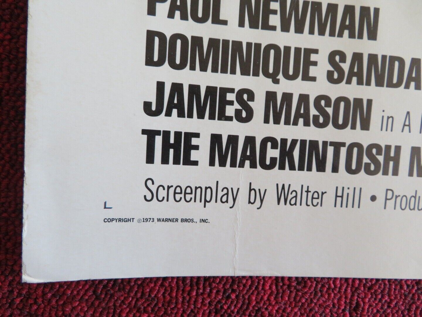 THE MACKINTOSH MAN   US HALF SHEET (22"x 28")  POSTER PAUL NEWMAN 1973