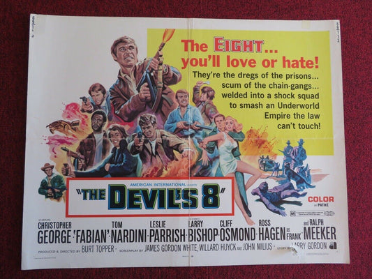 THE DEVIL'S 8 US HALF SHEET (22"x 28")  POSTER CHRISTOPHER GEORGE 1969