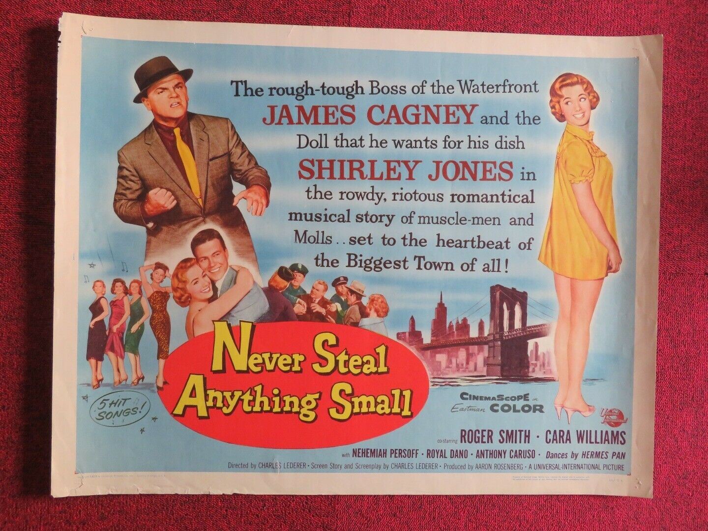 NEVER STEAL ANYTHING SMALL  US HALF SHEET (22"x 28")  POSTER JAMES CAGNEY 1959