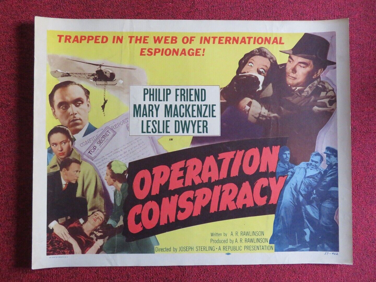 OPERATION CONSPIRACY   US HALF SHEET (22"x 28")  POSTER PHILIP FRIEND 1957