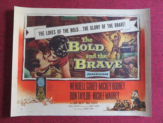 THE BOLD AND THE BRAVE  US HALF SHEET (22"x 28")  POSTER WENDELL COREY 1956