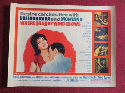 WHERE THE HOT WIND BLOWS  US HALF SHEET (22"x 28")  POSTER G LOLLOBRIGIDA 1960