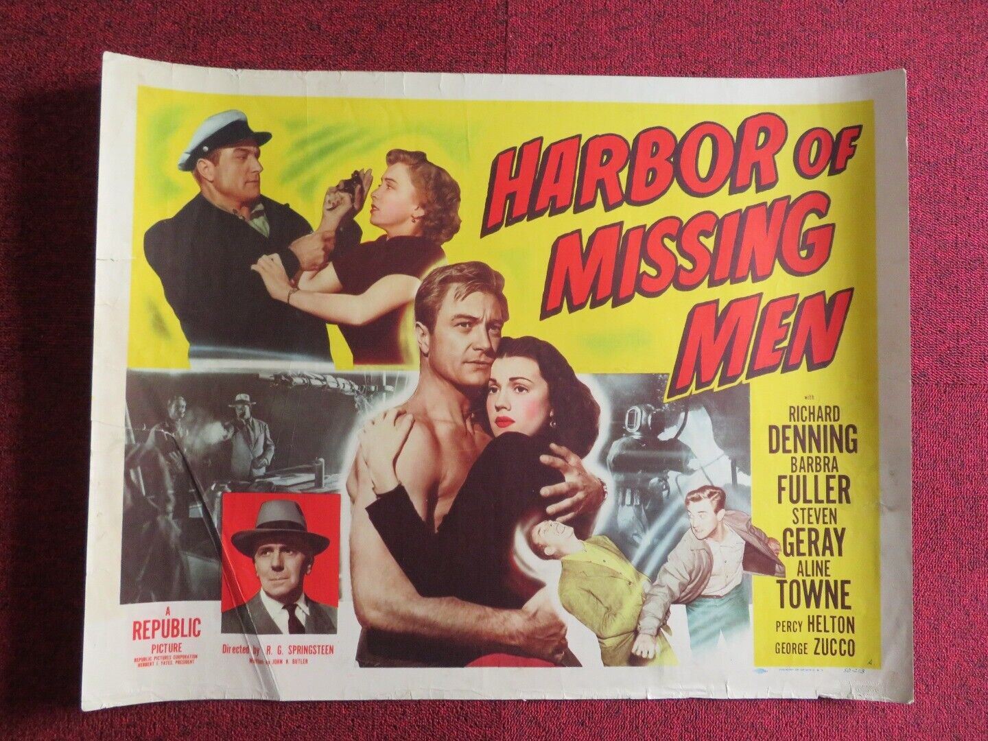 HARBOR OF MISSING MEN   US HALF SHEET (22"x 28")  POSTER RICHARD DENNING 1950