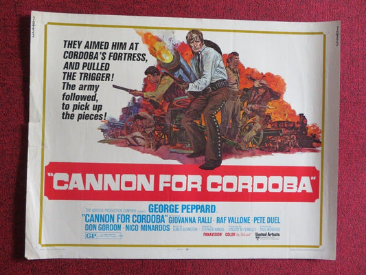 CANNON FOR CORDOBA  US HALF SHEET (22"x 28")  POSTER GEORGE PEPPARD 1970