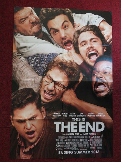 THIS IS THE END FOLDED US ONE SHEET POSTER JAMES FRANCO EMMA WATSON 2013