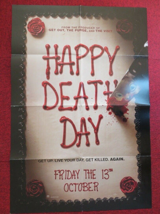 HAPPY DEATH DAY FOLDED US ONE SHEET POSTER JESSICA ROTHE 2017