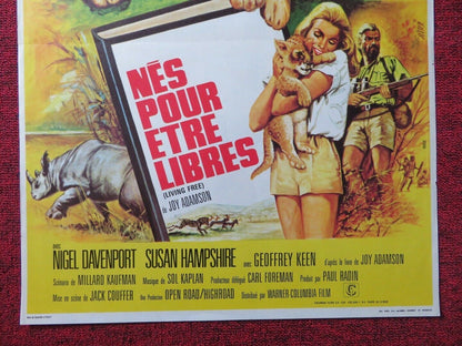 LES POUR ETRE LIBRES /Living Free FRENCH (15.5"x 20.5") POSTER NIGEL DAVENPORT