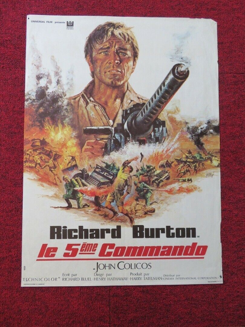 LE 5EME COMMANDO / Raid on Rom FRENCH (15.5"x 21") POSTER RICHARD BURTON 1971