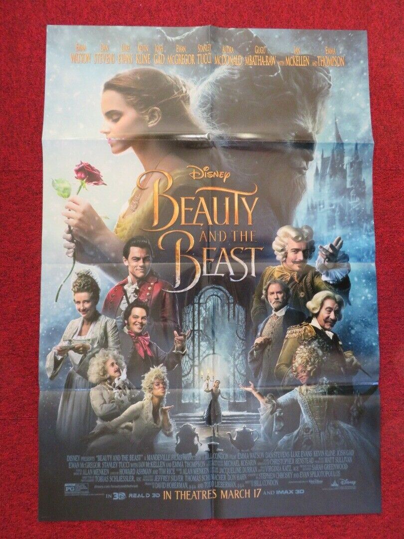 BEAUTY AND THE BEAST FOLDED US ONE SHEET POSTER DISNEY EMMA WATSON 2017