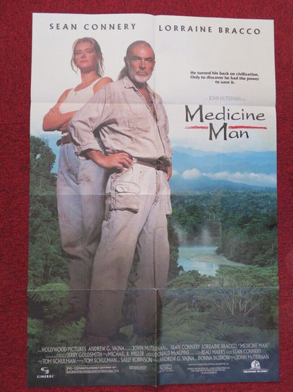 MEDICINE MAN FOLDED US ONE SHEET POSTER SEAN CONNERY LORRAINE BRACCO 1992