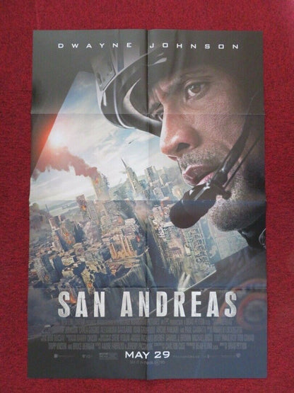 SAN ANDREAS FOLDED US ONE SHEET POSTER DWAYNE JOHNSON 2015