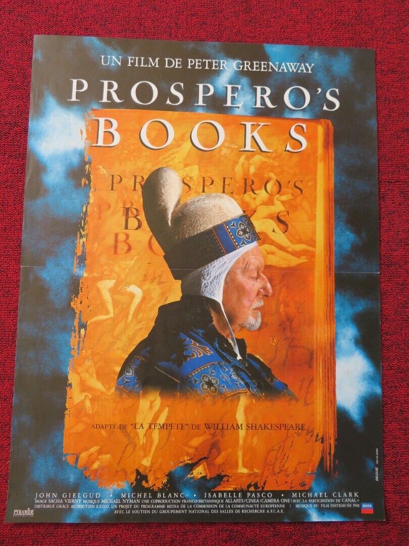 PROSPERO'S BOOKS FRENCH (16"x 21") POSTER JOHN GIELGUD MICHAEL CLARK 1991