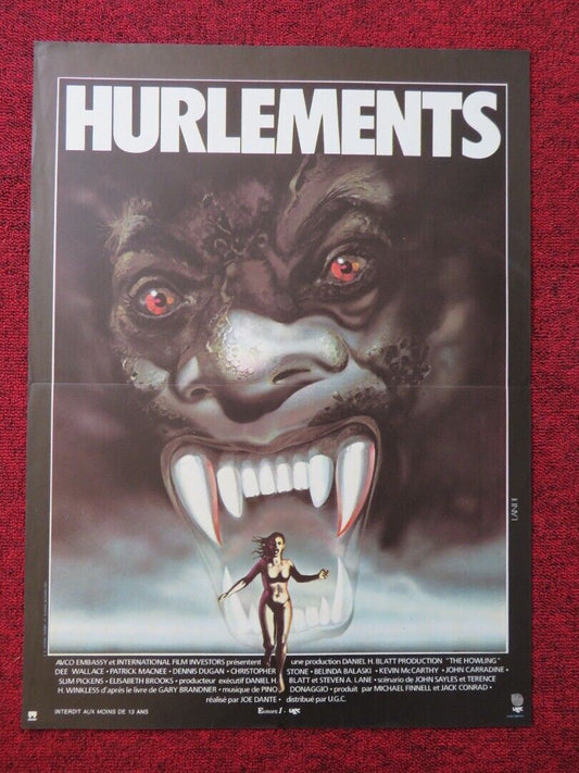 HURLEMENTS / The Howling FRENCH (15.5"x 21") POSTER JOE DANTE DEE WALLACE 1981