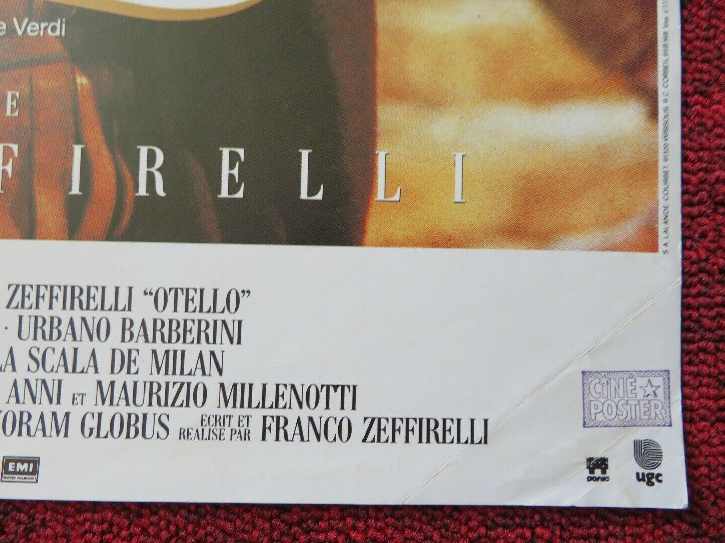 OTELLO FRENCH (15.5"x 21") POSTER CANON PLÁCIDO DOMINGO 1986