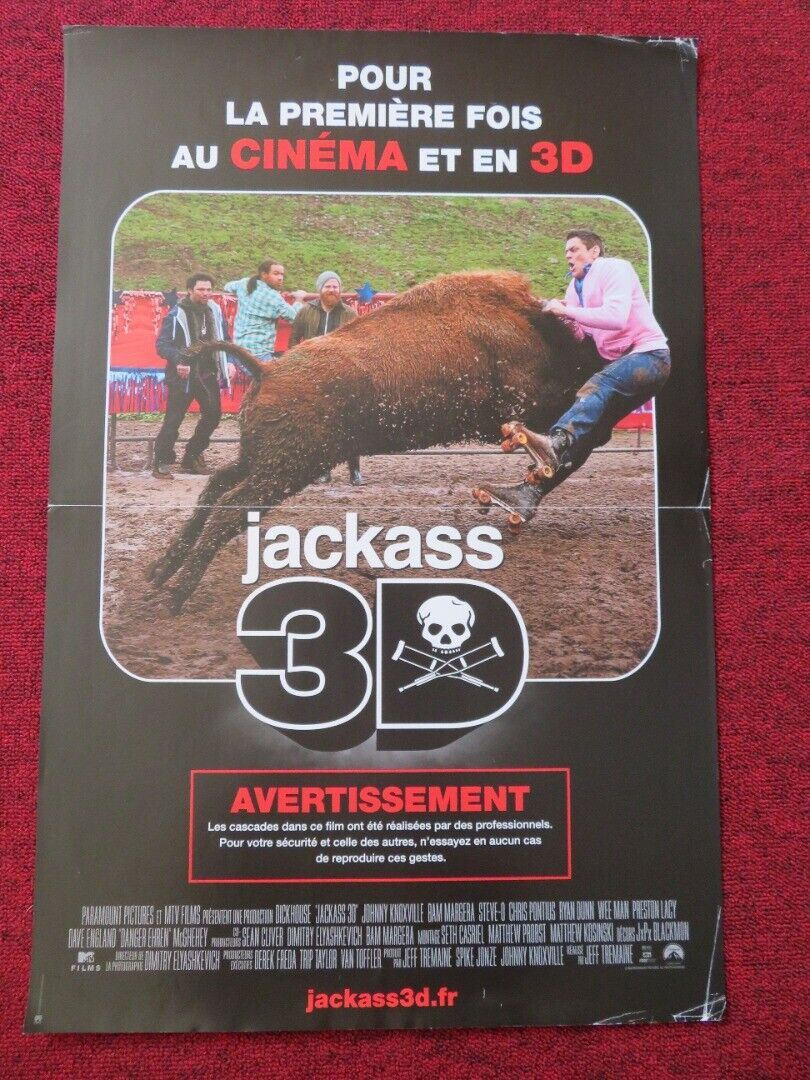 JACKASS 3D FRENCH (16"x 23.5") POSTER JOHNNY KNOXVILLE STEVE-O 2010