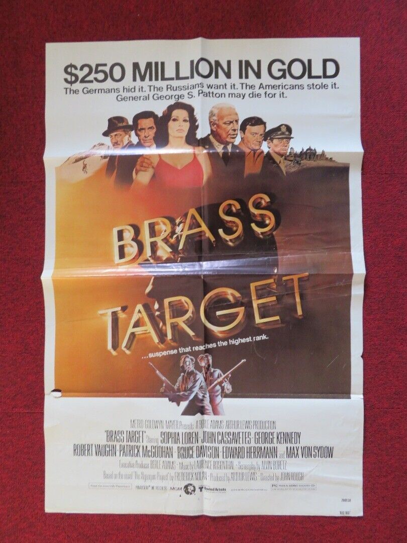 BRASS TARGET FOLDED US ONE SHEET POSTER SOPHIA LOREN JOHN CASSAVETES 1978