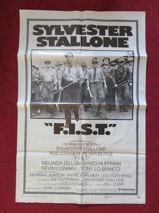 F.I.S.T - ADVANCE FOLDED US ONE SHEET POSTER SYLVESTER STALLONE ROD STEIGER 1978