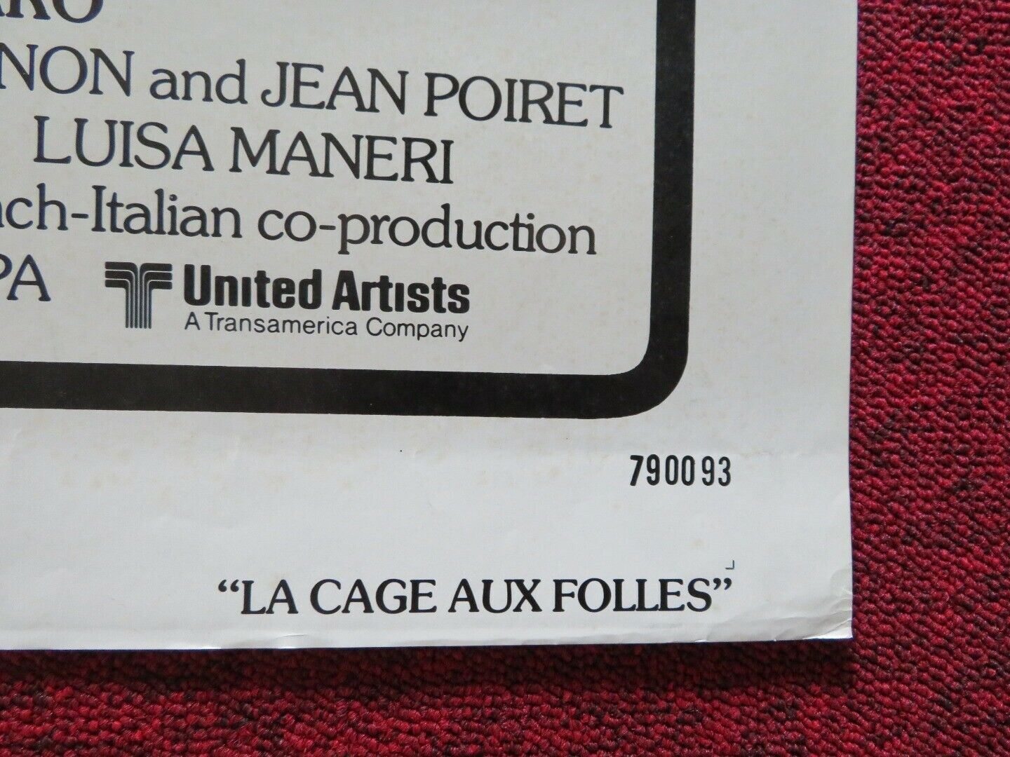 LA CAGE AUX FOLLES / BIRDS OF A FEATHER FOLDED US ONE SHEET POSTER 1978