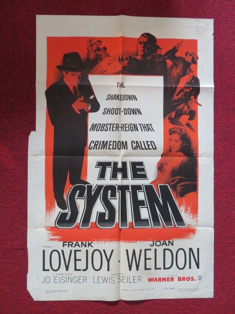 THE SYSTEM FOLDED US ONE SHEET POSTER FRANK LOVEJOY JOAN WELDON 1953