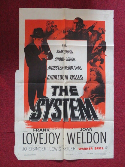 THE SYSTEM FOLDED US ONE SHEET POSTER FRANK LOVEJOY JOAN WELDON 1953