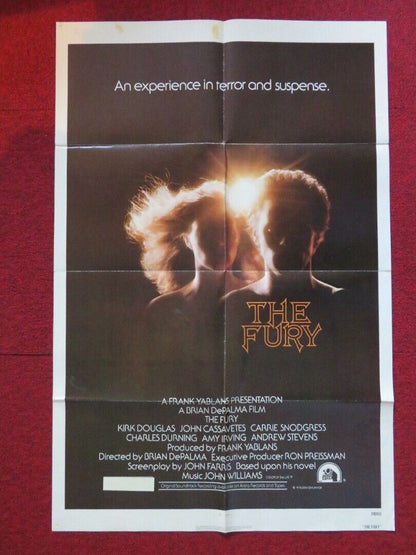 THE FURY FOLDED US ONE SHEET POSTER KIRK DOUGLAS JOHN CASSAVETES 1978