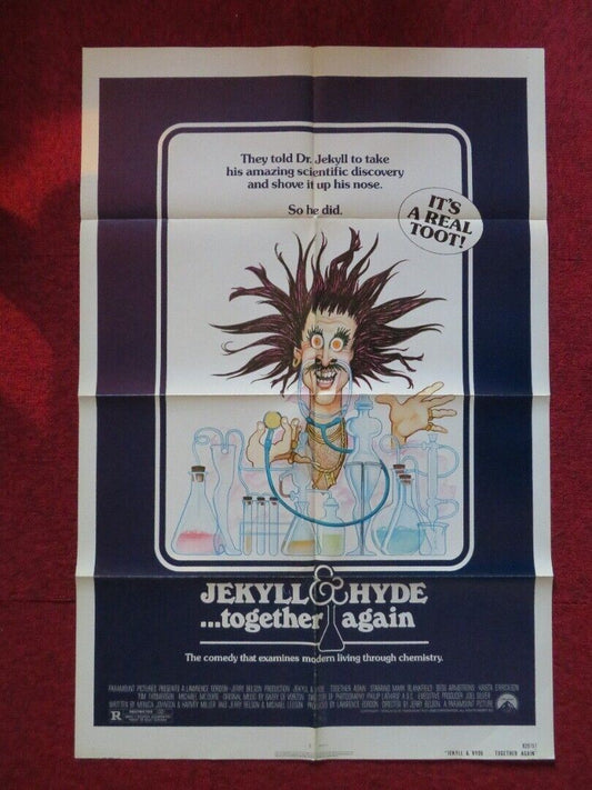 JECKYLL AND HIDE TOGETHER AGAIN  FOLDED US ONE SHEET POSTER MARK BLANKFIELD 1982