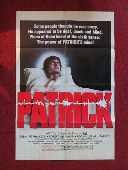 PATRICK  FOLDED US ONE SHEET POSTER SUSAN PENHALIGON ROBERT HELPMANN 1978