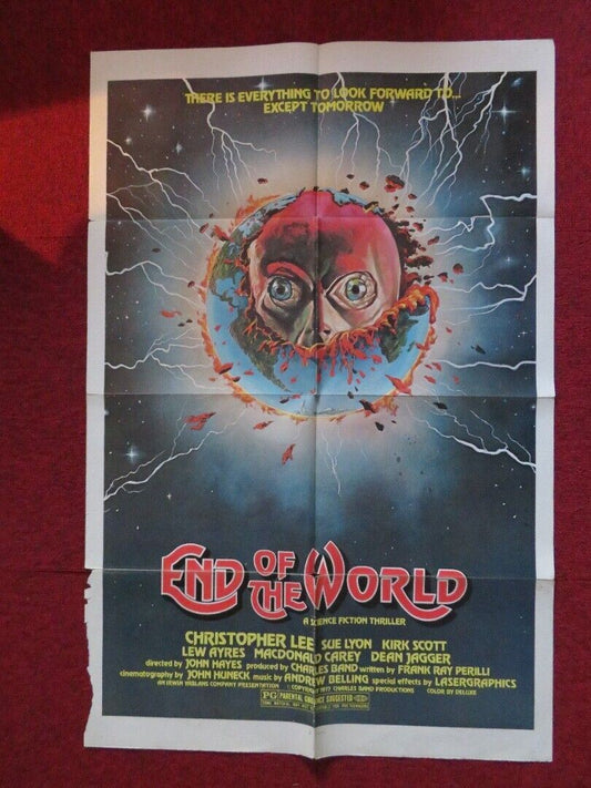 END OF THE WORLD FOLDED US ONE SHEET POSTER CHRISTOPHER LEE SUE LYON 1977