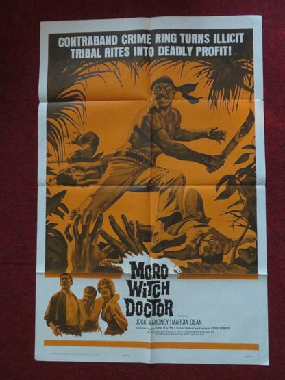 MORO WITCH DOCTOR FOLDED US ONE SHEET POSTER JACK MAHONEY MARGIA DEAN 1964