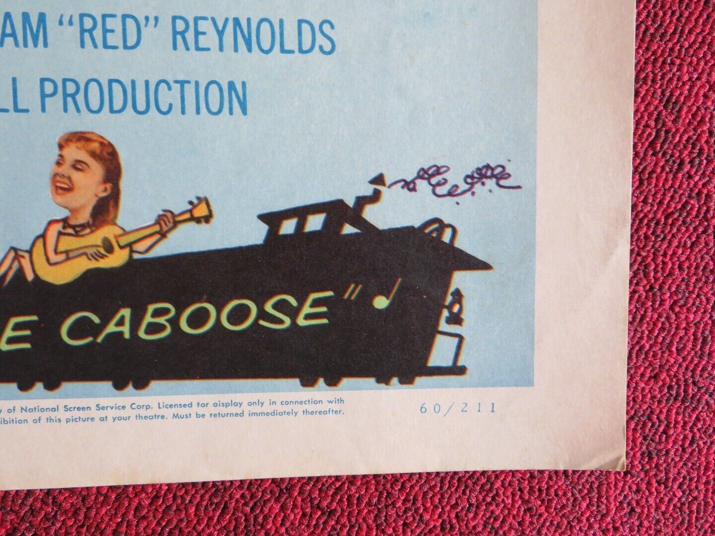 CHARTROOSE CABOOSE  US HALF SHEET (22"x 28")  POSTER MOLLY BEE BEN COOPER 1960