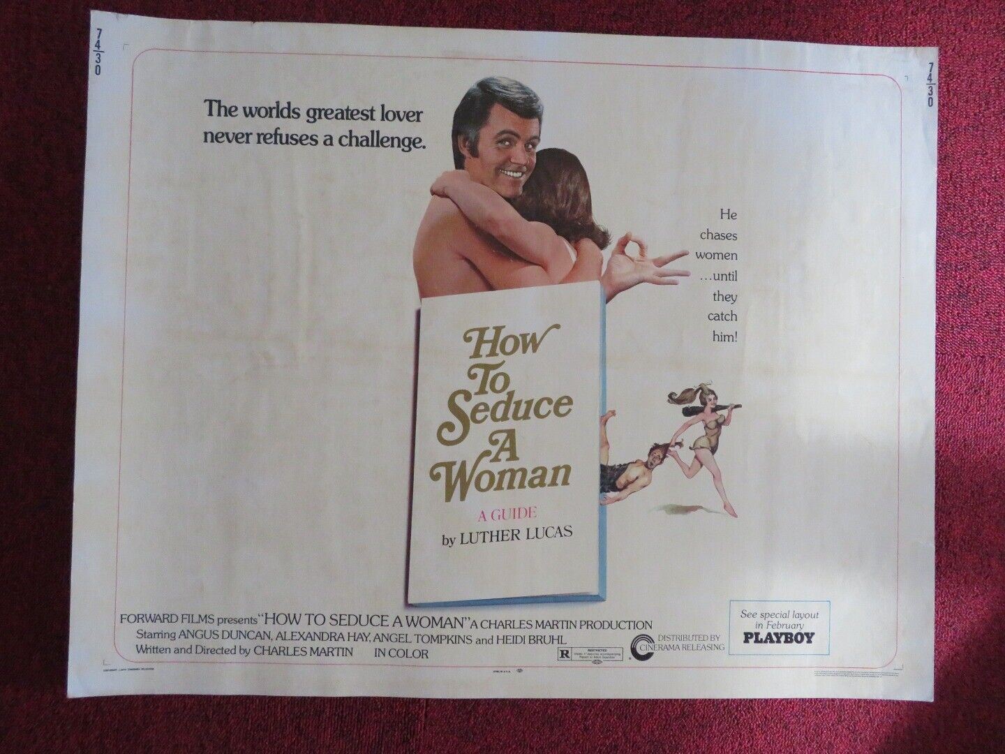 HOW TO SEDUCE A WOMAN US HALF SHEET (22"x 28")  POSTER ANGUS DUNCAN 1974