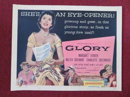 GLORY  US HALF SHEET (22"x 28")  POSTER MARGARET O'BRIEN 1955