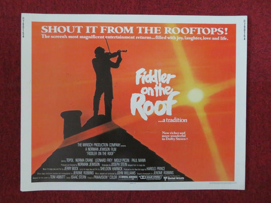 FIDDLER ON THE ROOF  US HALF SHEET (22"x 28")  POSTER TOPOL NORMA CRANE 1979