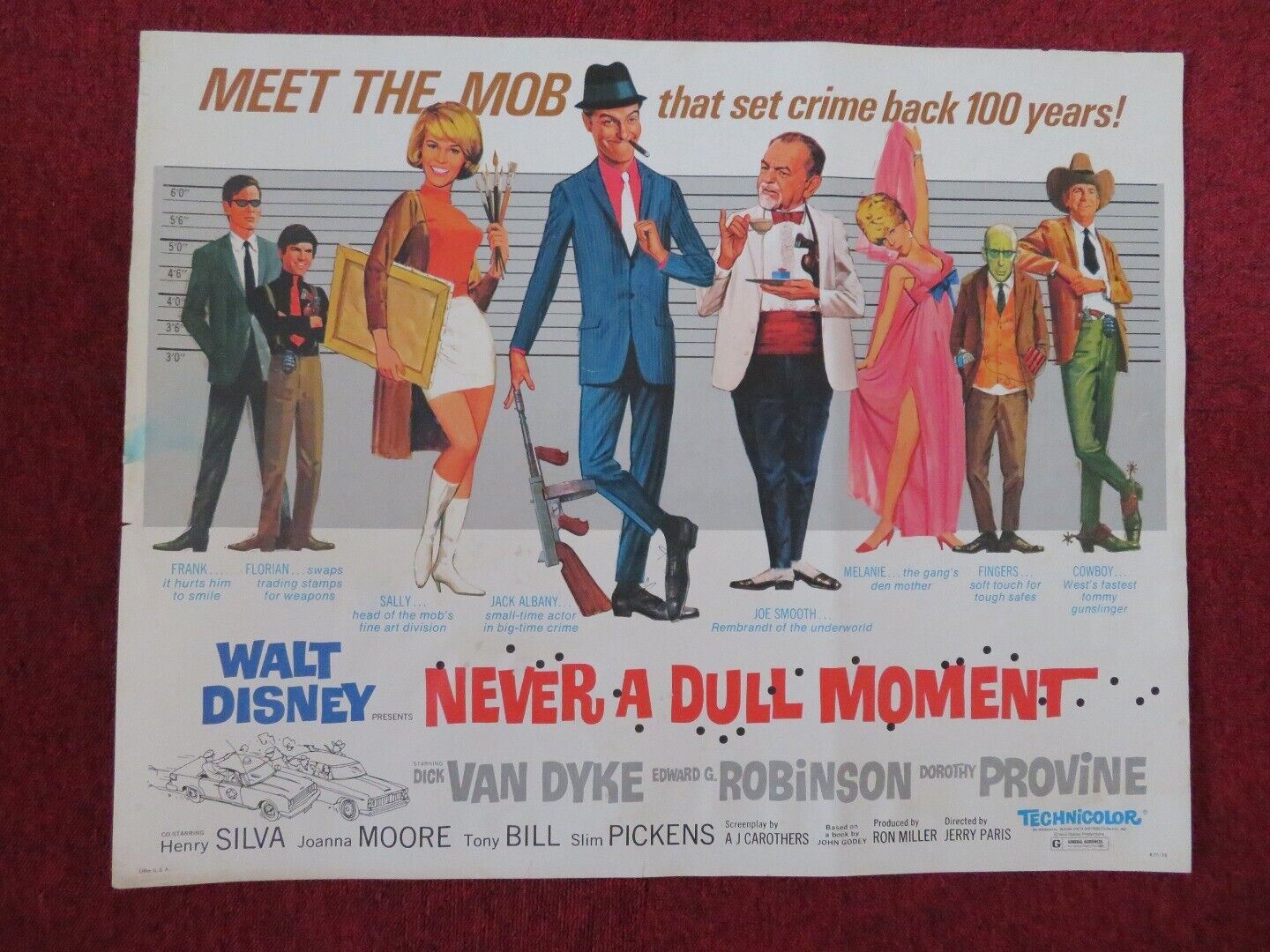 NEVER A DULL MOMENT  US HALF SHEET (22"x 28")  POSTER DISNEY DICK VAN DYKE 1977