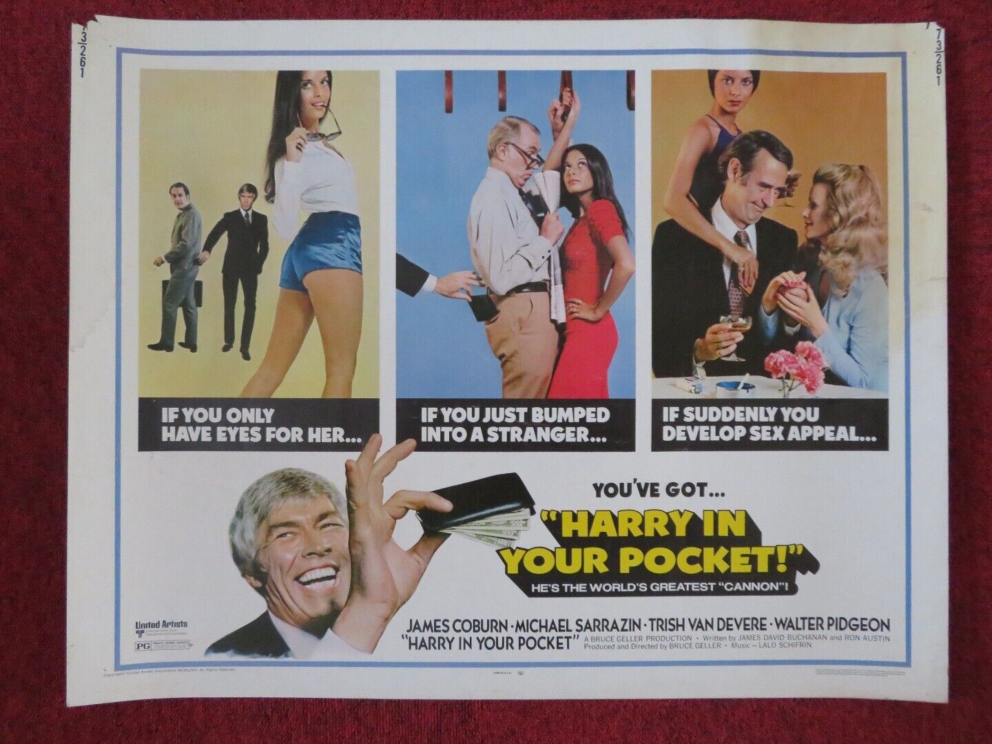 HARRY IN YOUR POCKET US HALF SHEET (22"x 28")  POSTER JAMES COBURN 1973