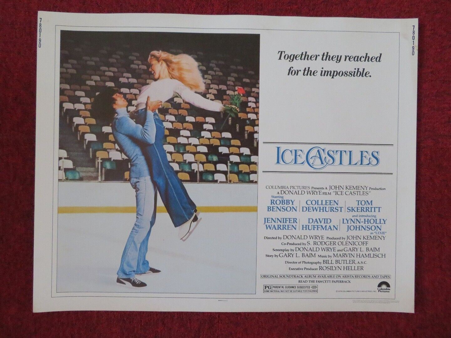 ICE CASTLES US HALF SHEET (22"x 28")  POSTER ROBBY BENSON LYN-HOLLY JOHNSON 1978