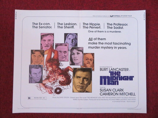 THE MIDNIGHT MAN US HALF SHEET (22"x 28")  POSTER BURT LANCASTER SUSAN CLARK '74