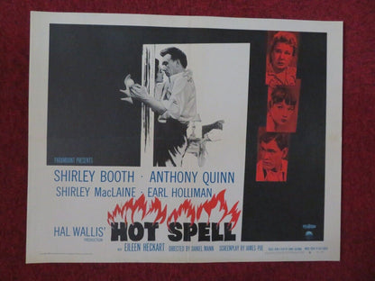 HOT SPELL US HALF SHEET (22"x 28")  POSTER SHIRLEY BOOTHE ANTHONY QUINN 1958