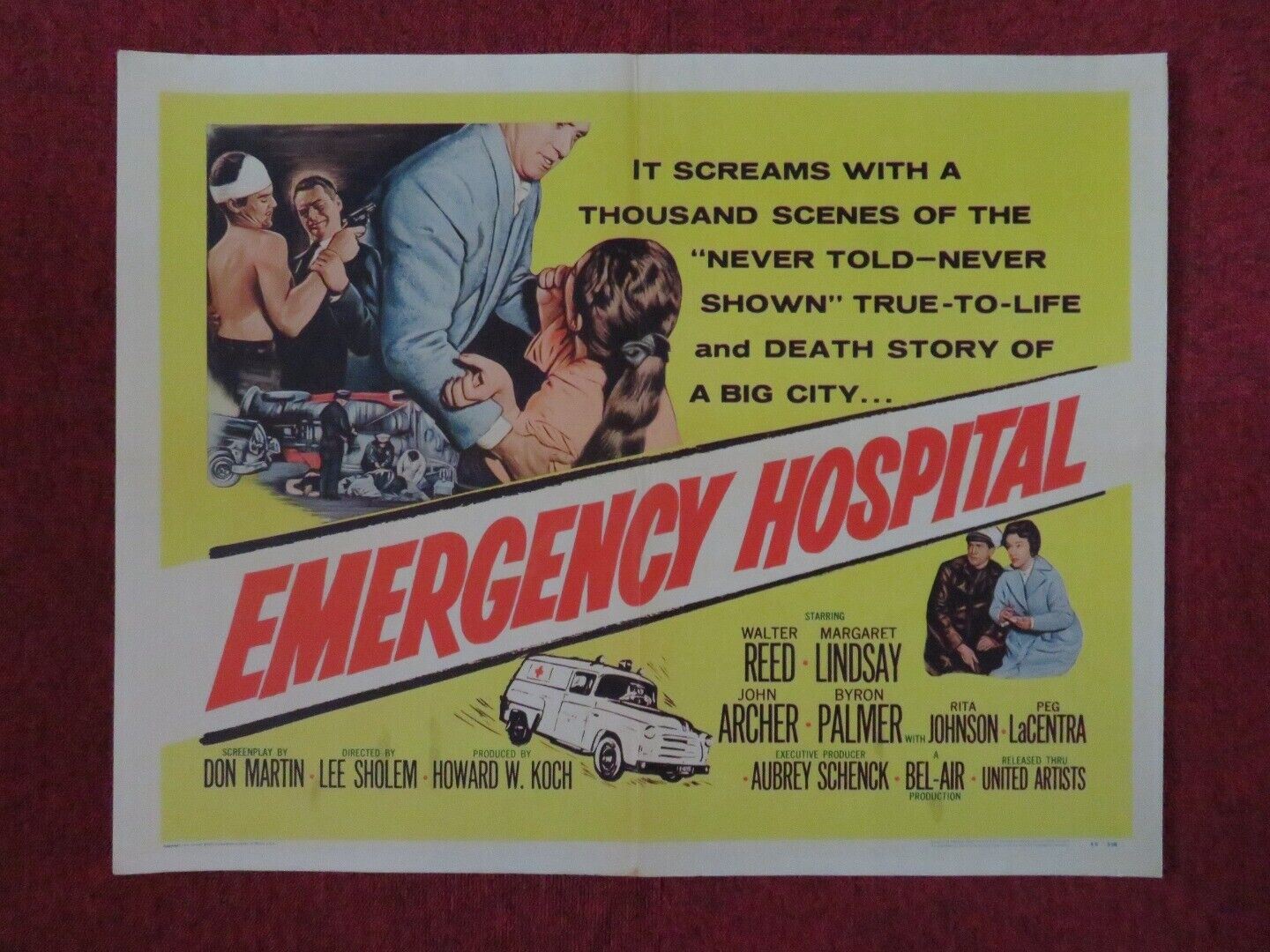 EMERGENCY HOSPITAL US  HALF SHEET (22"x 28")  POSTER WALTER REED 1956