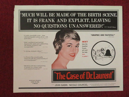 THE CASE OF DR.LAURENT  US HALF SHEET (22"x 28")  POSTER  JEAN GABIN 1958