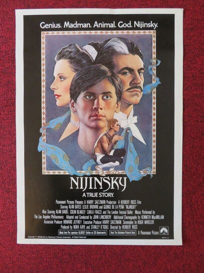 NIJINSKY US ROLLED (24"x17") POSTER ALAN BATES  GEORGE DE LA PENA 1980