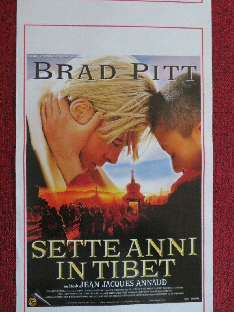 SETTE ANNI IN TIBET ITALIAN LOCANDINA (27.5"x13") POSTER BRAD PITT 1997