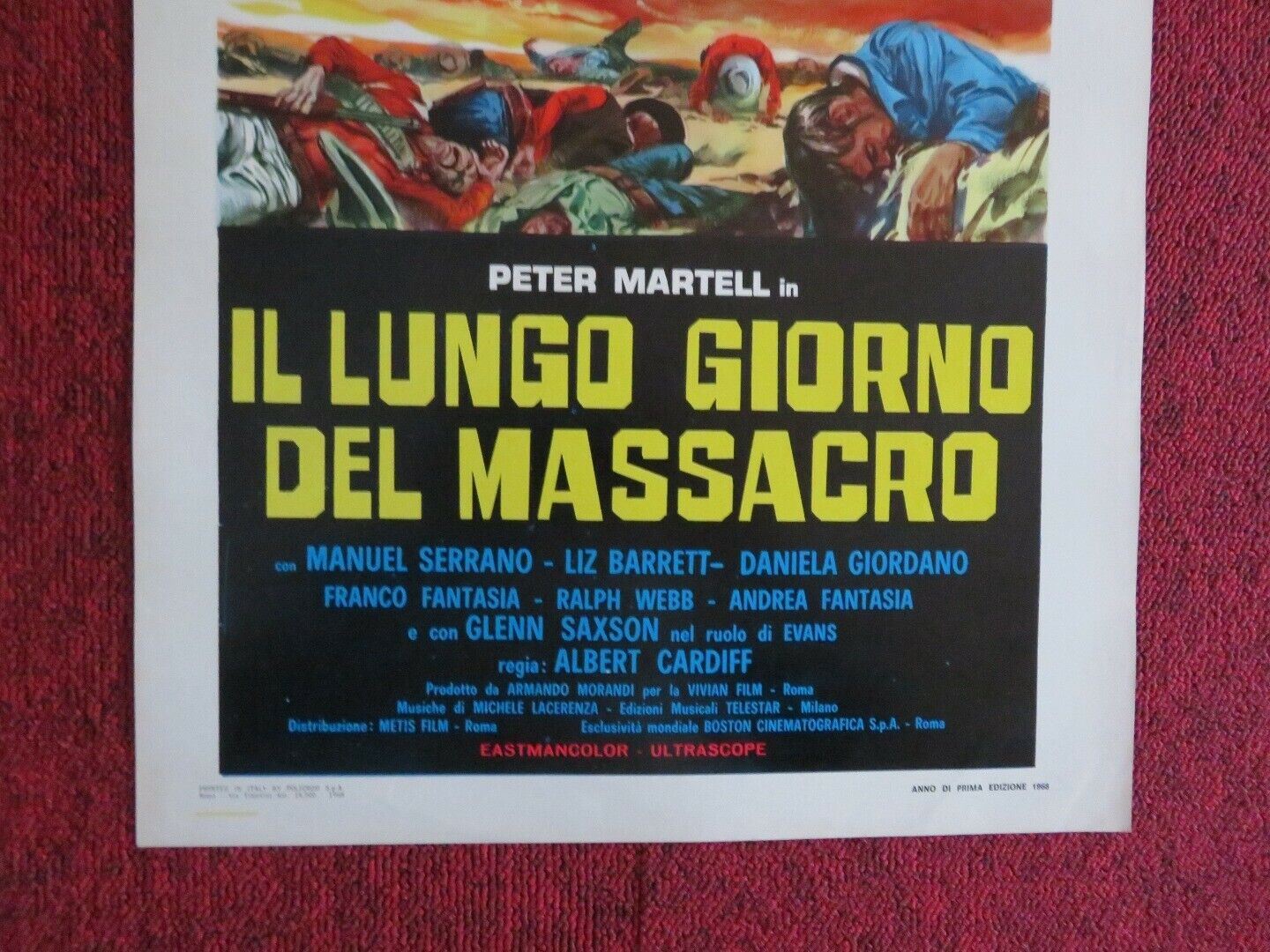 IL LUNGO GIORNO DEL MASSACRO ITALIAN LOCANDINA (27.5"x13") POSTER 1968